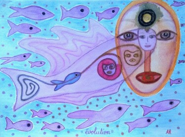 Pintura titulada "Evolution" por Alina Reyes, Obra de arte original, Acuarela