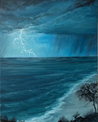 Painting titled "“Storm in the heart”" by Alina Shelest, Original Artwork, Oil
