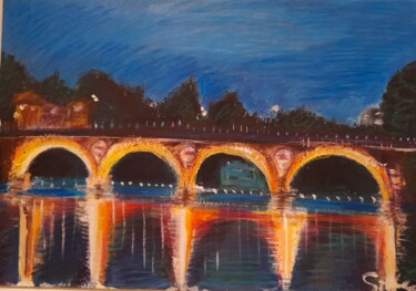 Painting titled "Ponte Isabella, del…" by Alina Somesan, Original Artwork, Acrylic