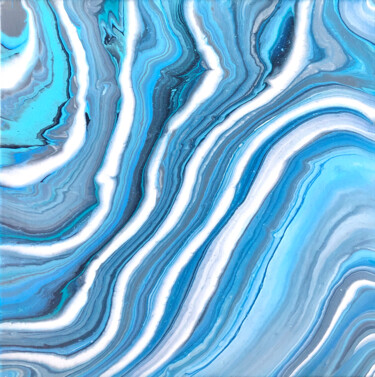Картина под названием "Blue Agate - origin…" - Alina Timoshenko, Подлинное произведение искусства, Акрил Установлен на Дерев…