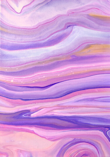 Картина под названием "Sunset Valley" - Alina Timoshenko, Подлинное произведение искусства, Акрил Установлен на Деревянная р…