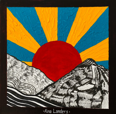 绘画 标题为“«THE RED SUN» acryl…” 由Alina Landers, 原创艺术品, 丙烯