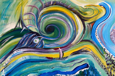 Картина под названием "«BIG BANG OR TRAVEL…" - Alina Landers, Подлинное произведение искусства, Акрил Установлен на Деревянн…