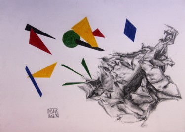 Dessin intitulée "The Conflict" par Alina Mar, Œuvre d'art originale, Graphite