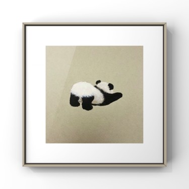 Painting titled "Stretching panda, s…" by Alina Marsovna, Original Artwork, Acrylic