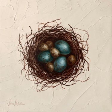 Pintura intitulada "“Bird nest” | Reali…" por Alina Marsovna, Obras de arte originais, Óleo