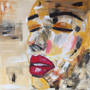 Malerei mit dem Titel "Her soul, abstract…" von Alina Odwyer, Original-Kunstwerk, Acryl