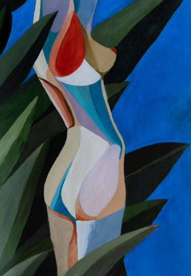 Painting titled "female figurative a…" by Alina Odwyer, Original Artwork, Acrylic