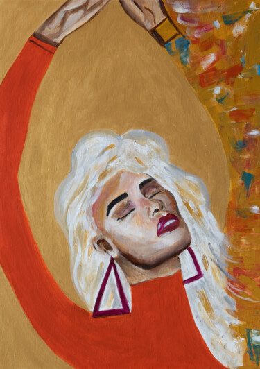 Naomi abstract contemporary portrait Painting Painting titled "Naomi abstract cont…" by Alina Odwyer, Original Art, Acrylic