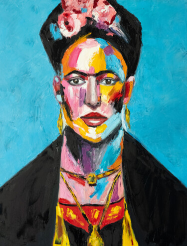 Painting titled "Frida Kahlo female…" by Alina Odwyer, Original Artwork, Oil