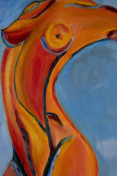Картина под названием "Female nude body oi…" - Alina Odwyer, Подлинное произведение искусства, Масло