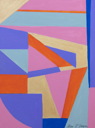 Peinture intitulée "Geometric abstract…" par Alina Odwyer, Œuvre d'art originale, Acrylique