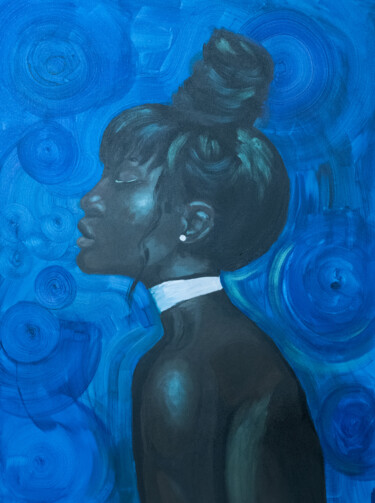 Painting titled "Afro american  woma…" by Alina Odwyer, Original Artwork, Acrylic