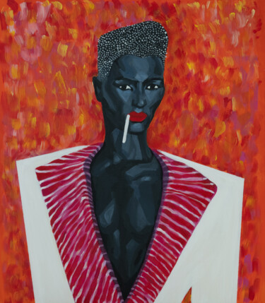 Peinture intitulée "Grace Jones pop art…" par Alina Odwyer, Œuvre d'art originale, Huile