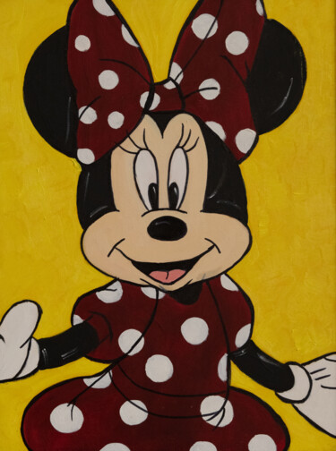 Painting titled "Mini mouse cartoon…" by Alina Odwyer, Original Artwork, Oil
