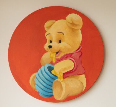 Painting titled "Winnie the Pooh Dis…" by Alina Odwyer, Original Artwork, Acrylic