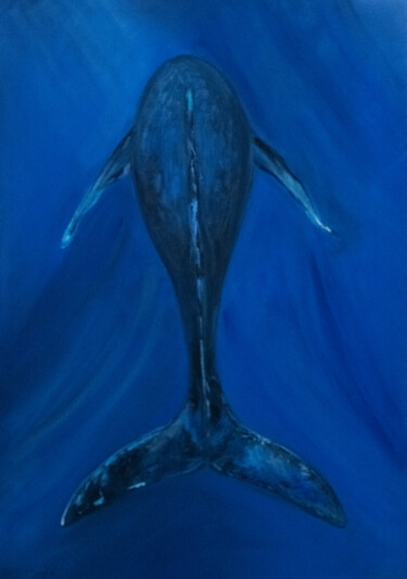 Painting titled "Whale animals. fish…" by Alina Odwyer, Original Artwork, Oil
