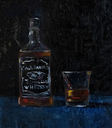 Schilderij getiteld "Whiskey tasting sti…" door Alina Odwyer, Origineel Kunstwerk, Olie