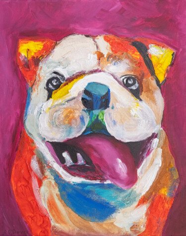 Peinture intitulée "English bulldog col…" par Alina Odwyer, Œuvre d'art originale, Acrylique