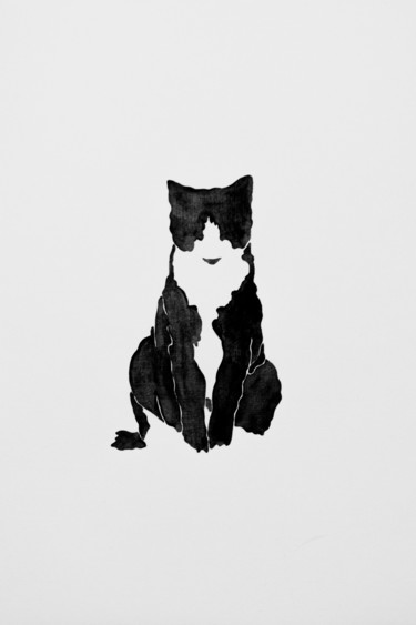 Dessin intitulée "CAT#9" par Alina Anokhina, Œuvre d'art originale, Encre