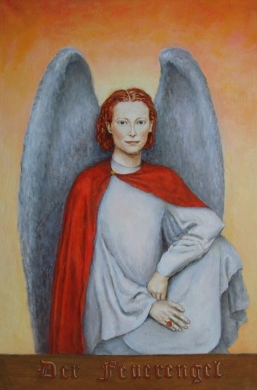 Malerei mit dem Titel "The Fiery Angel" von Alina Timofeeva, Original-Kunstwerk, Öl