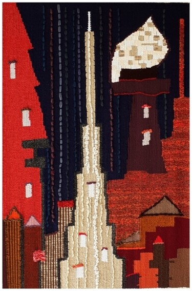 Textilkunst mit dem Titel "ConstantiYork" von Aline Jegonday (atelier enila tityad), Original-Kunstwerk, Tapisserie