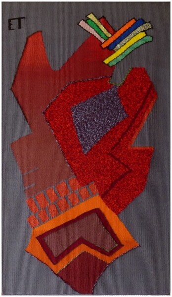 Art textile intitulée "Prométhée" par Aline Jegonday (atelier enila tityad), Œuvre d'art originale, Tapisserie