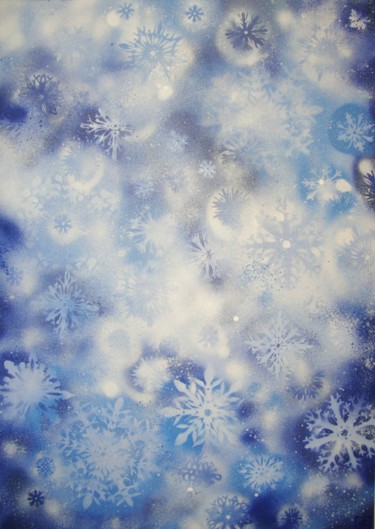 Peinture intitulée "Wintersports" par Aline Messager, Œuvre d'art originale, Huile