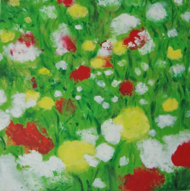 Peinture intitulée "Blumen" par Aline Messager, Œuvre d'art originale, Huile
