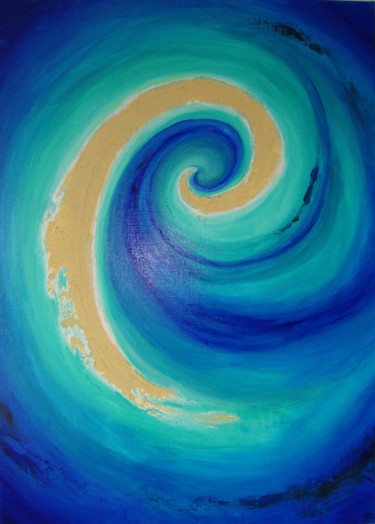 Peinture intitulée "Sand spiral in the…" par Aline Messager, Œuvre d'art originale, Huile