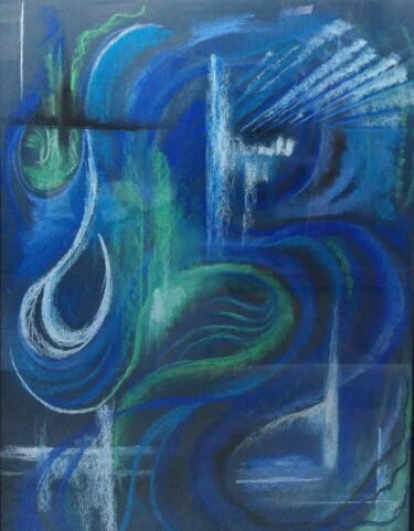 Dibujo titulada "EAU SAUVAGE" por Aline Messiez-Petit, Obra de arte original, Pastel