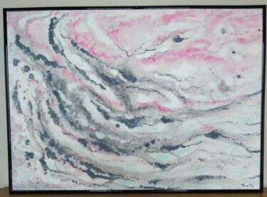Painting titled "INSPIRATION JAPON" by Aline Messiez-Petit, Original Artwork, Acrylic Mounted on Cardboard