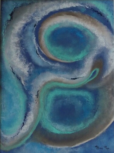 Drawing titled "ATOLL" by Aline Messiez-Petit, Original Artwork, Pastel Mounted on Other rigid panel