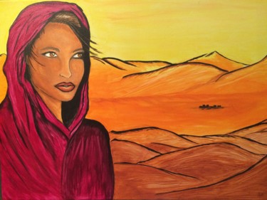 Peinture intitulée "La saharienne" par Aline Parmentier, Œuvre d'art originale, Acrylique