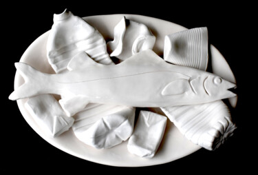 Escultura intitulada "cuisine méditerrané…" por Aline Part, Obras de arte originais, Cerâmica