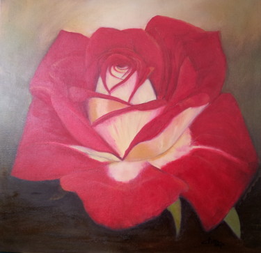 Peinture intitulée "Belle rouge" par Aline Pasq, Œuvre d'art originale, Huile Monté sur Châssis en bois