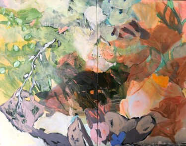 Картина под названием "les lianes d'eau" - Aline Wiest, Подлинное произведение искусства, Акрил Установлен на Деревянная рам…