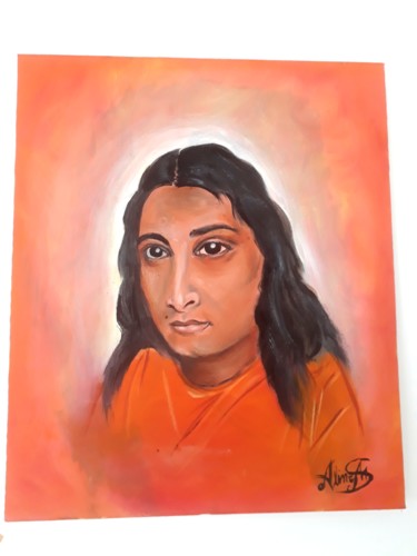 Pintura intitulada "Yogue Yogananda" por Aline De Melo De Santana, Obras de arte originais