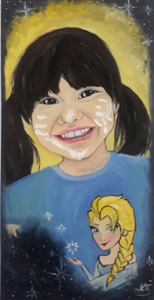 Pintura intitulada "Sorriso sincero" por Aline De Melo De Santana, Obras de arte originais, Óleo