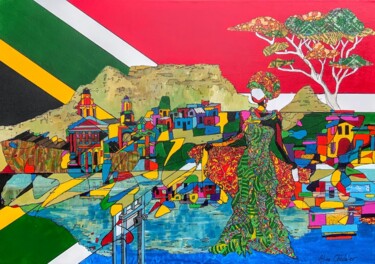 Peinture intitulée "Cape Town" par Aline Chevalier, Œuvre d'art originale, Acrylique