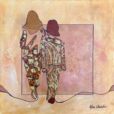Peinture intitulée "Sur le chemin" par Aline Chevalier, Œuvre d'art originale, Acrylique