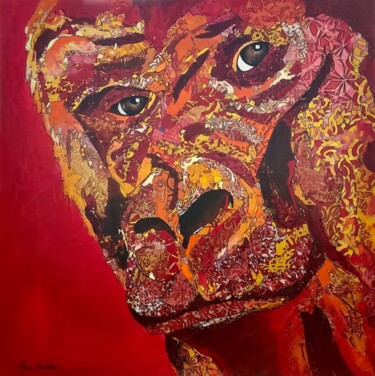 Collagen mit dem Titel "Red King" von Aline Chevalier, Original-Kunstwerk, Collagen