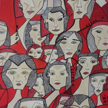 Collages titled "Women on the Move" by Aline Chevalier, Original Artwork, Paper cutting