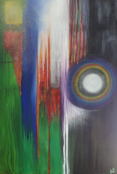 Pintura titulada "Pleine lune" por Aline Vasselet, Obra de arte original, Oleo Montado en Bastidor de camilla de madera