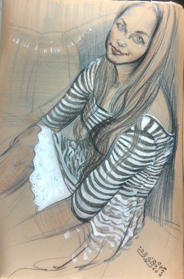 Rysunek zatytułowany „Мари” autorstwa Ali Norouzi, Oryginalna praca, Ołówek