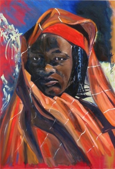 Peinture intitulée "La Tchadienne" par Aliona, Œuvre d'art originale