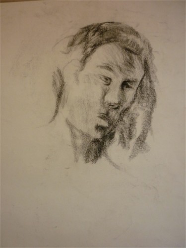 Drawing titled "portrait homme" by Aliona, Original Artwork