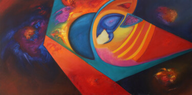 Картина под названием "paseo por las eras" - Aliosha Valle Uribe, Подлинное произведение искусства, Масло Установлен на Дере…