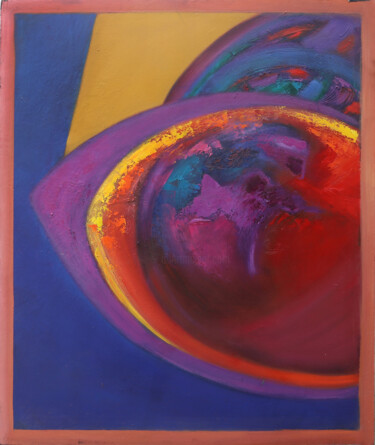 Malarstwo zatytułowany „el ojo del multiver…” autorstwa Aliosha Valle Uribe, Oryginalna praca, Pigmenty Zamontowany na Drewn…