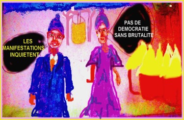 La démocratie Painting titled "La démocratie" by Alioune Badara Simal, Original Art, Pencil